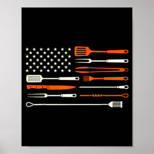 BBQ-Räuchergrill Barbecue-Chef Grillsachen USA-Fla Poster