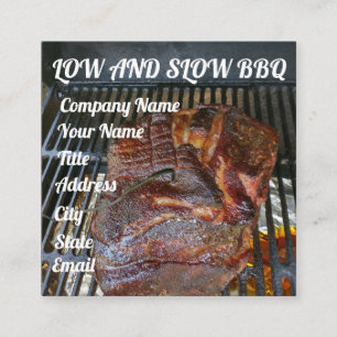 BBQ-Rauchfleisch-Catering Quadratische Visitenkarte