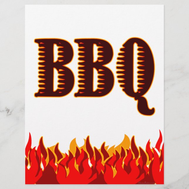 BBQ Red Flames Custom Flyer Vorlage (Vorne)