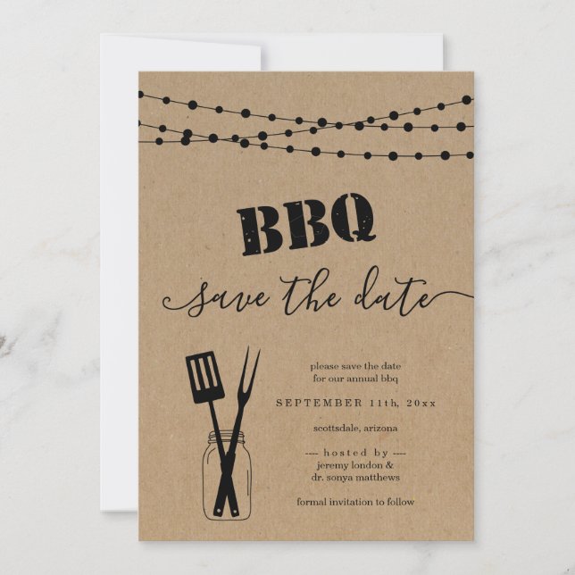 BBQ Save-the-Date-Karte Einladung (Vorderseite)