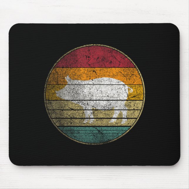 BBQ-Schwein - vintage Geburtstag Mutter Vater Tag  Mousepad (Vorne)