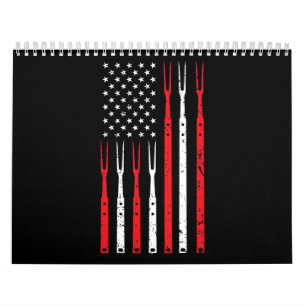 BBQ Shirt for Men Vater Gift Patriotic USA Flag Kalender