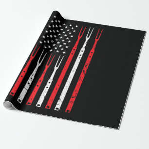 BBQ T-Shirt für Männer Dad Geschenk Patriotisch Geschenkpapier