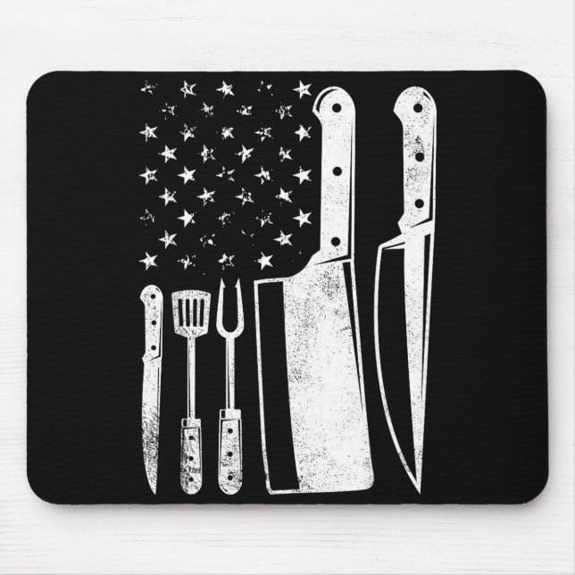 Bbq-USA-Flagge patriotisch 4. Juli Master Chef  Mousepad (Vorne)