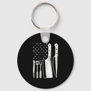 BBQ USA-Flagge patriotisch 4. Juli Master Chef  Schlüsselanhänger