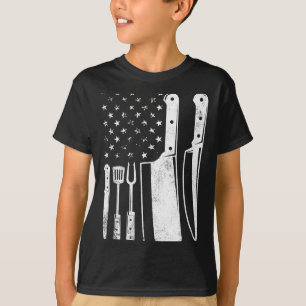 Bbq-USA-Flagge patriotischer Fourth-of-July-Hauptk T-Shirt