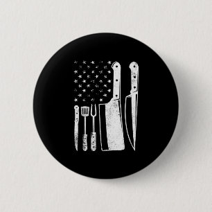 Bbq-USA-Flagge patriotischer Fourth-of-July-Meiste Button