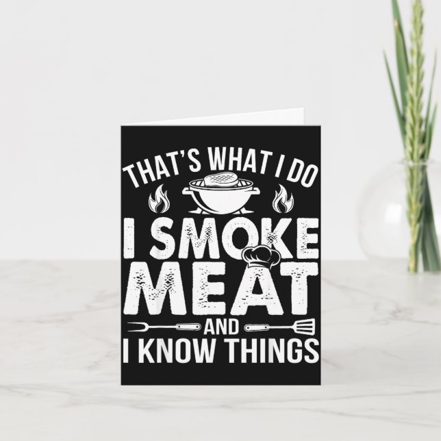 BBQ-Vater räuchert Fleisch kennt Dinge Pitmaster  Karte (Vorderseite)