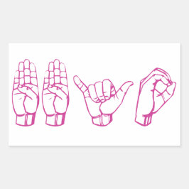 BBYO ASL RECHTECKIGER AUFKLEBER