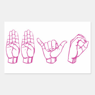 BBYO ASL RECHTECKIGER AUFKLEBER