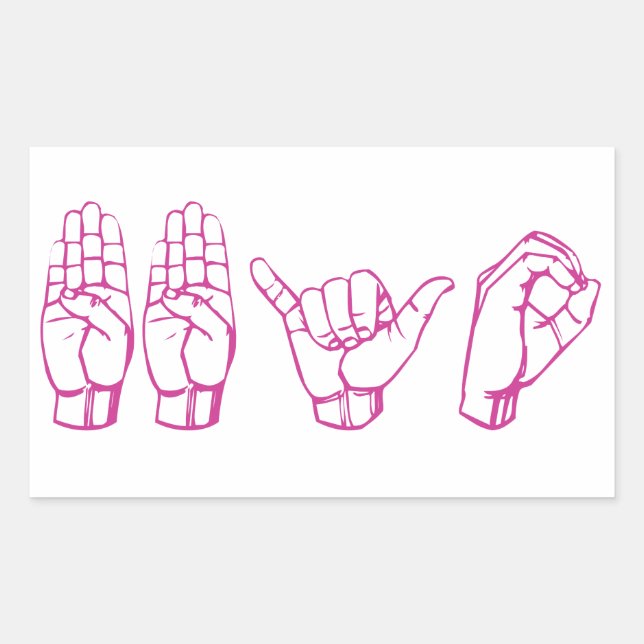 BBYO ASL RECHTECKIGER AUFKLEBER (Vorderseite)