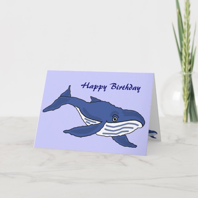 BC- Blue Whale Birthday Card Karte (Vorderseite)