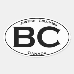 BC (British Columbia) Oval Logo Ovaler Aufkleber