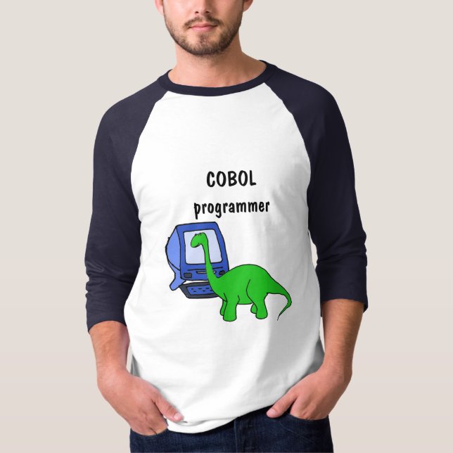 BC- COBOL-Programmierer-Dinosaurier-Shirt T-Shirt (Vorderseite)