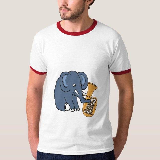 BC- Elefant, der ein Tuba-Shirt spielt T-Shirt (Vorderseite)