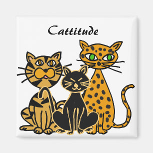 BC: Funny Cats Cattitude Magnet