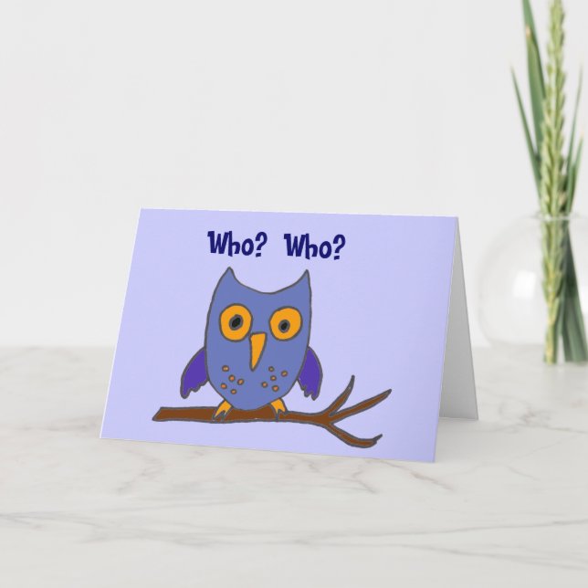 BC: Funny Owl Birthday Card Karte (Vorderseite)