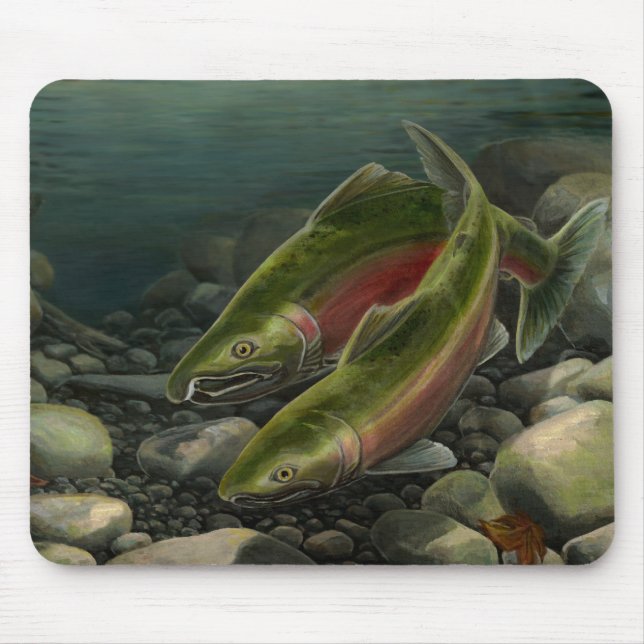 BC Lachs Art Mousepad Fish Malerei Decke (Vorne)