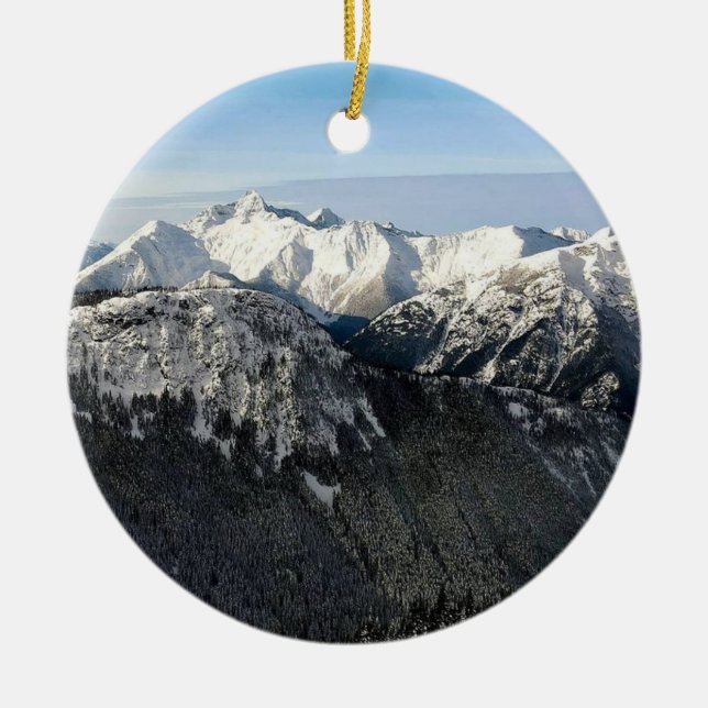 BC Snowy Mountains Keramik Ornament (Vorne)