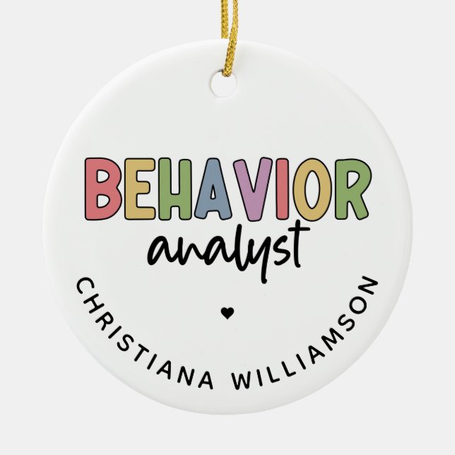 BCBA-Geschenke für individuelle Name-Verhaltensana Keramik Ornament (Vorne)