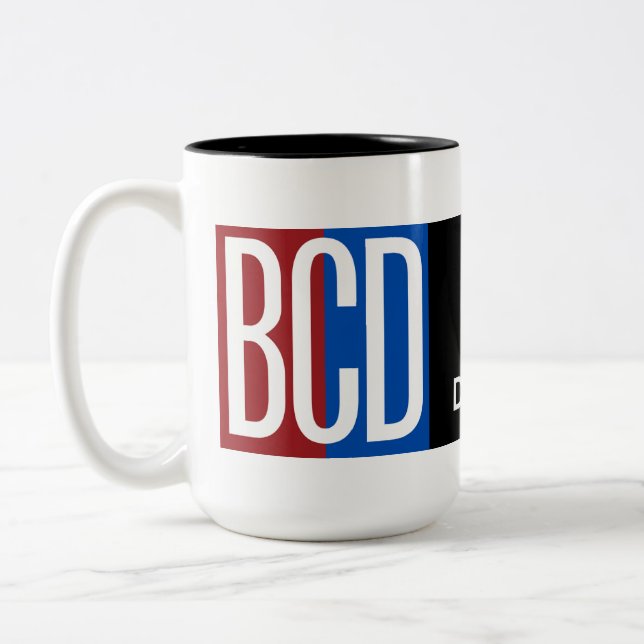 BCD-Logo-Kaffeetasse Zweifarbige Tasse (Links)
