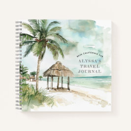 BCS | Palm Tree & Palapa Beach Travel Journal Notizbuch