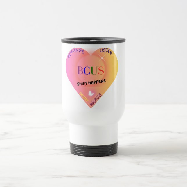 BCUS "Shift Happens" Reiseumarmung Perspektive zum Reisebecher (Mittel)