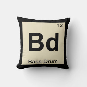 Bd - Bassdrum-Musik-Chemie-Periodensystem Kissen