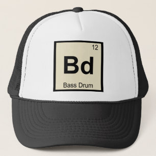 Bd - Bassdrum-Musik-Chemie-Periodensystem Truckerkappe