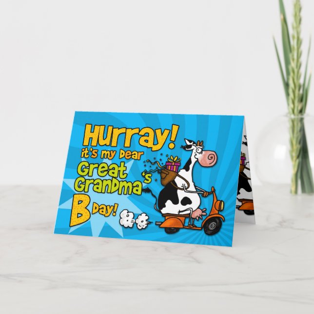 BD Scooter Cow - Greengrandma Karte (Vorderseite)