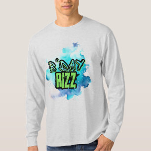 B'Day (Geburtstag) Rizz Grün und einfarbig blau T-Shirt