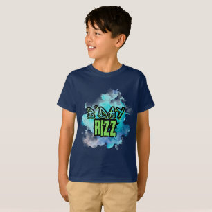 B'Day (Geburtstag) Rizz Grün und einfarbig blau T-Shirt
