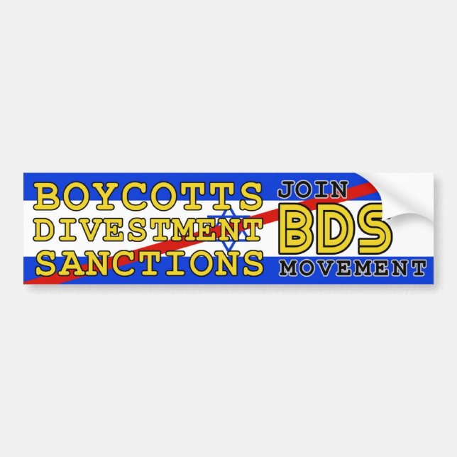 BDS-Bewegung boykottieren Israel Autoaufkleber (Vorne)