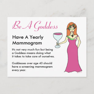 Be a goddeß, Have a mammogram wine goddeß Postkarte