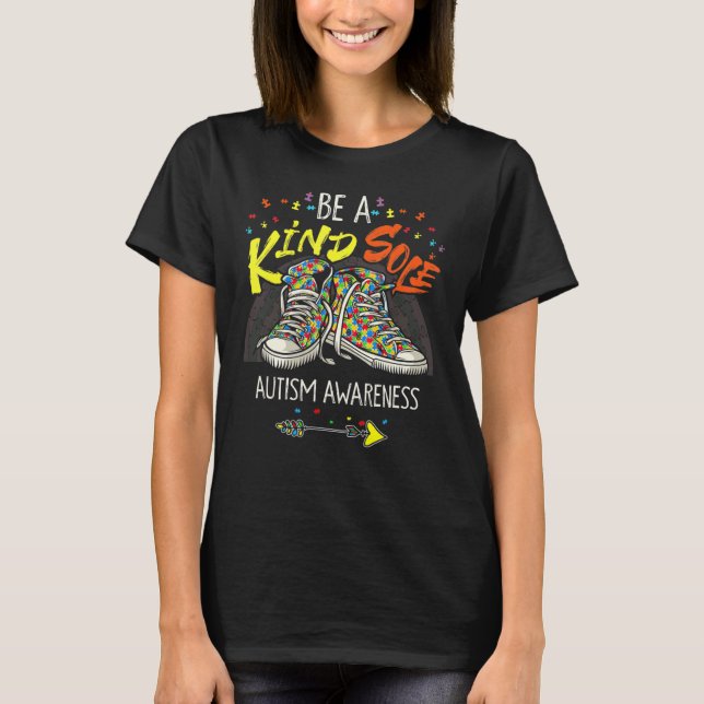Be A Kind Sole Autism Awareness Rainbow Puzzle T T-Shirt (Vorderseite)