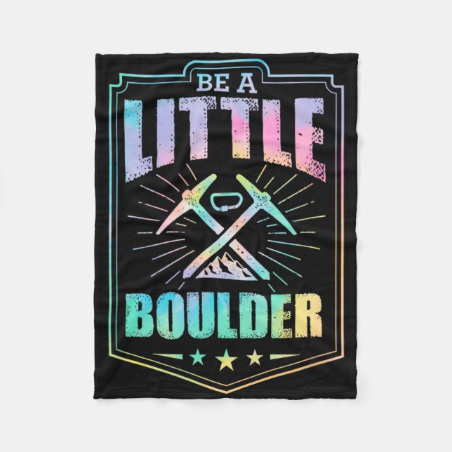Be A Little Boulder Aesthetic Rock Climbing Pun  Fleecedecke (Vorderseite)