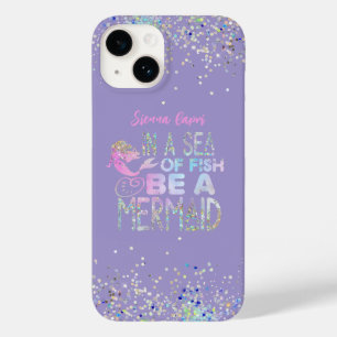 "Be a Mermaid" Iridescent Hologram Glitzer Case-Mate iPhone 14 Hülle