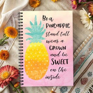 Be A Pineapple Inspirational Watercolor Typography Notizblock