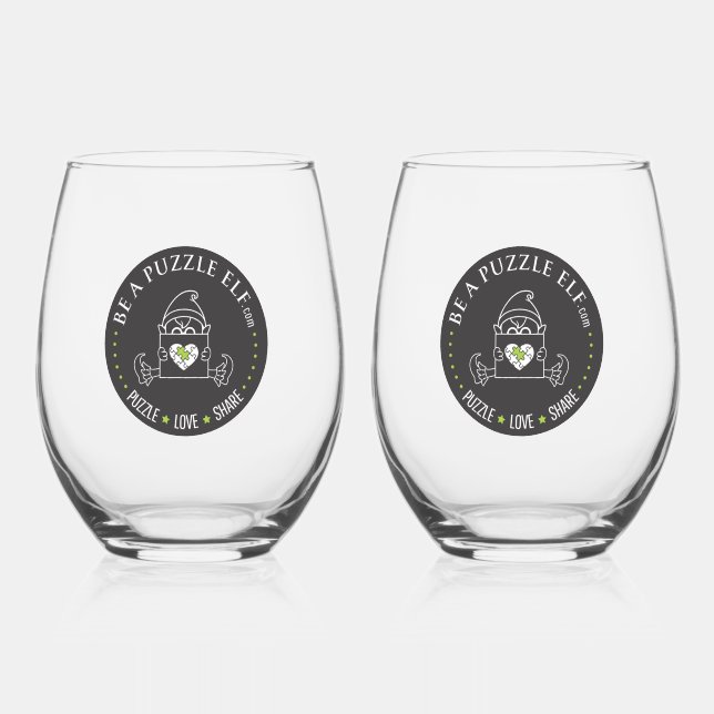 Be A Puzzle Elf — Water Bottle /Tumbler Weinglas Ohne Stiel (Vorderseite)