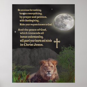 Be anxious for nothing christian poster