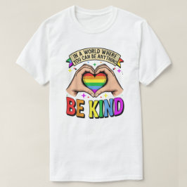 Be Anything, Be Kind - Rainbow Heart Support T-Shirt