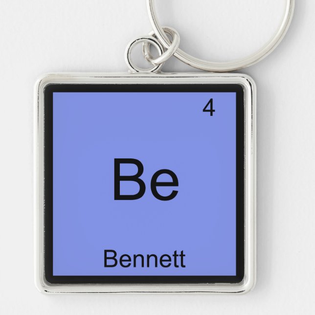 BE - Bennett Funny Chemisty Element Symbol Name T Schlüsselanhänger (Vorne)