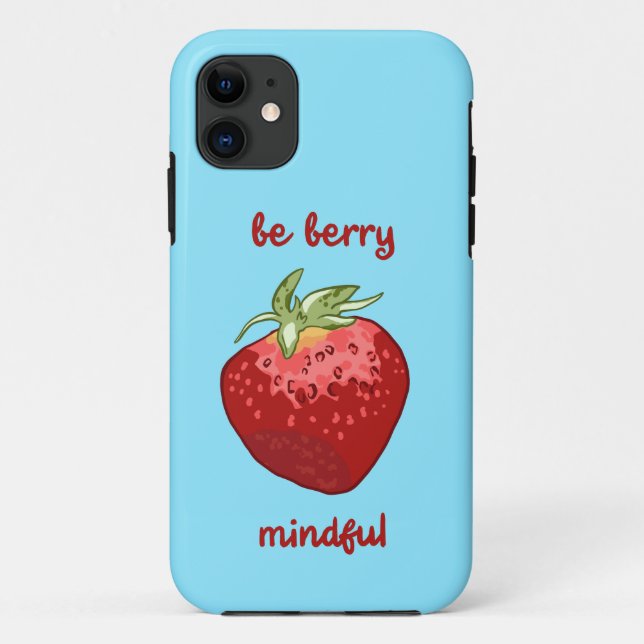 "Be Berry Mindful" Meditation Puff Case-Mate iPhone Hülle (Rückseite)