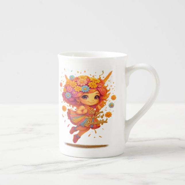 "Be Bright, Be Beautiful" große Tasse - Whimsical  (Rechts)