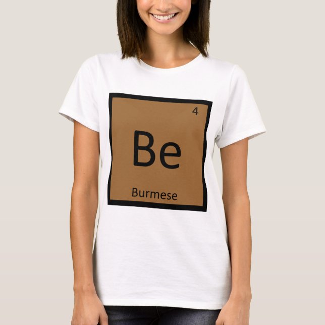 Be - Burmese Cat Python Chemistry Element Symbol T-Shirt (Vorderseite)