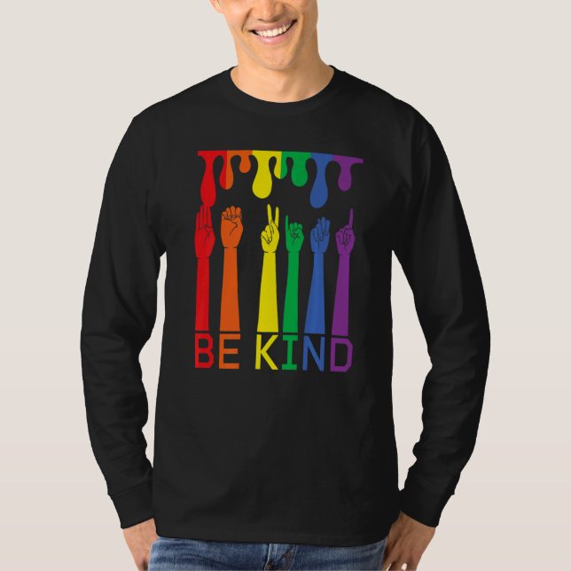 be child, rainbow colours, hands with finger langu T-Shirt (Vorderseite)