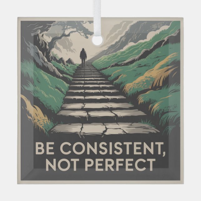 Be Consistent, Not Perfect Ornament Aus Glas (Vorderseite)