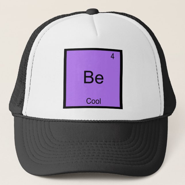 Be - Cooler Chemie Element Symbol Funny Truckerkappe (Vorderseite)