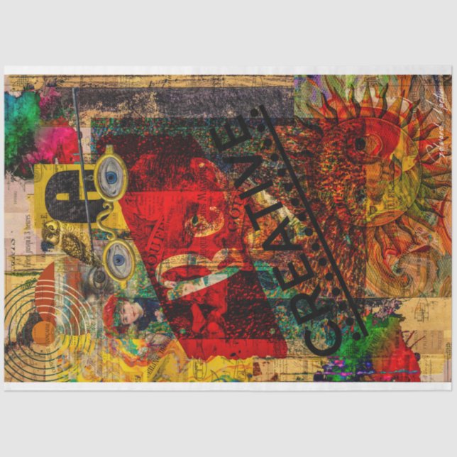 Be Creative Collage von Edward Martin Seidenpapier (Vorderseite)