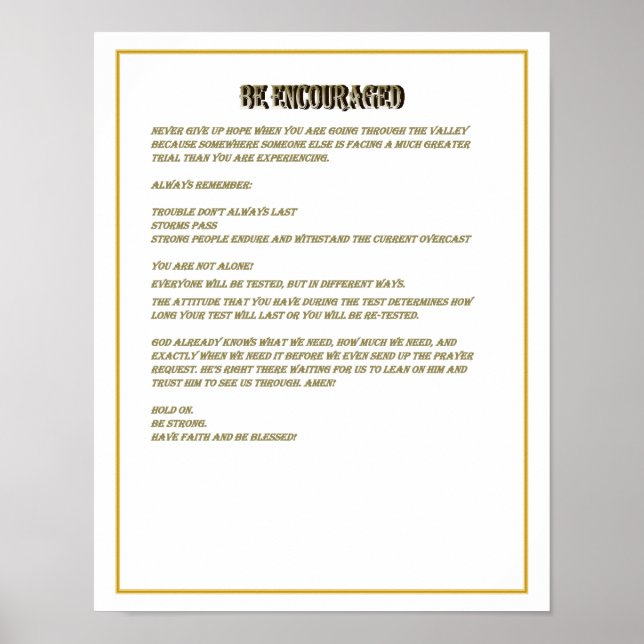 Be Encouraged - Poster (Vorne)